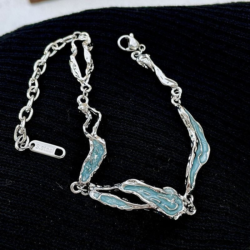Design Light Blue Bracelet Female Irregular