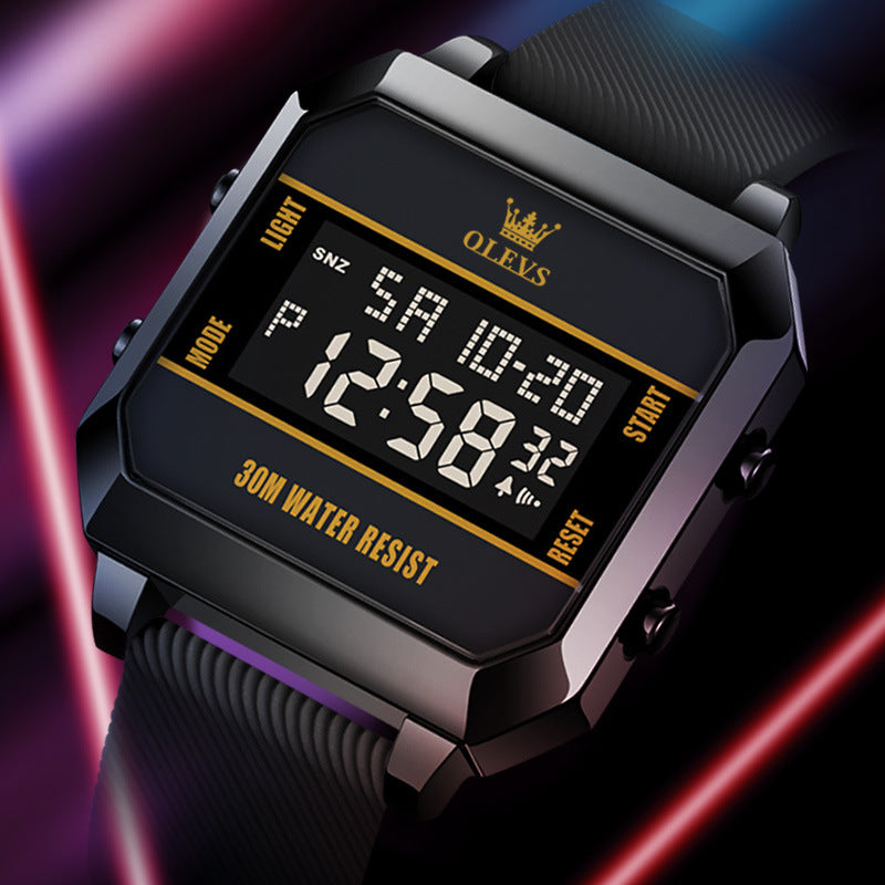 Electronic Watch Multifunctional Children Men's Watch Hour 1103 Black With All Black