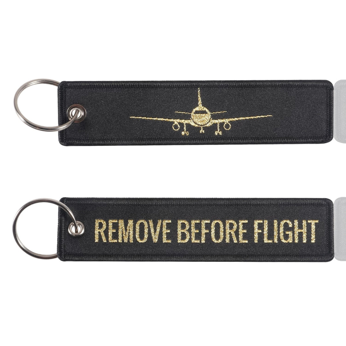 Aviation Gift Keychain Woven Gold Thread Black