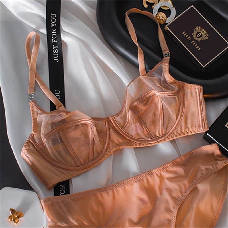 Hollow Mesh Comfortable Underwear For Women Skin Color Bra