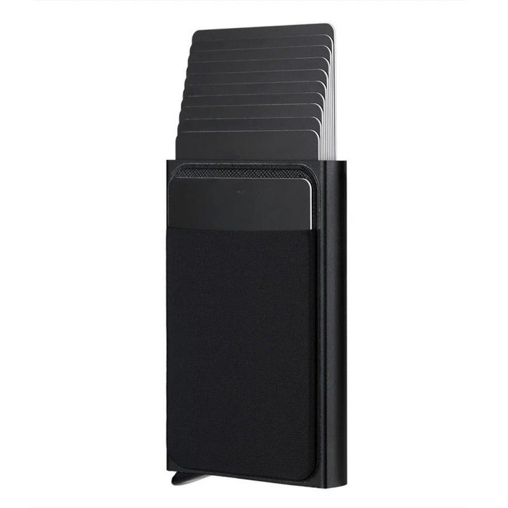 Add Purse Lycra Stickers Automatic Pop-up Anti-theft Credit Card Box Black