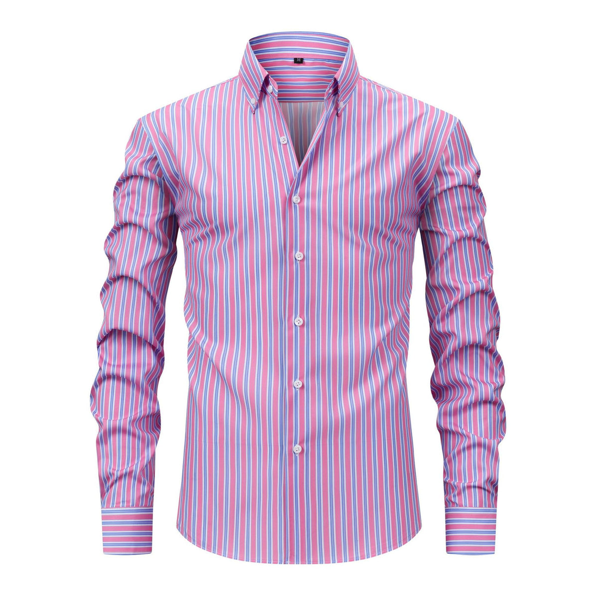 Men's Digital Printed Striped Long-sleeved Lapel Shirt YC05