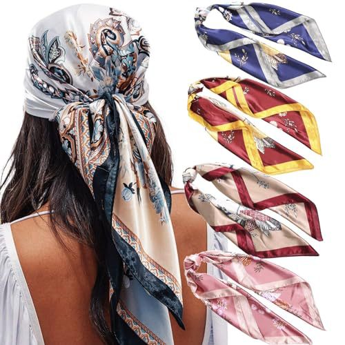 Square Printing Real Silk Scarf 002 Style