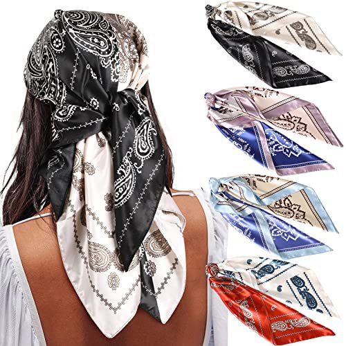 Square Printing Real Silk Scarf 001 Style