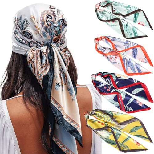 Square Printing Real Silk Scarf 007 Style