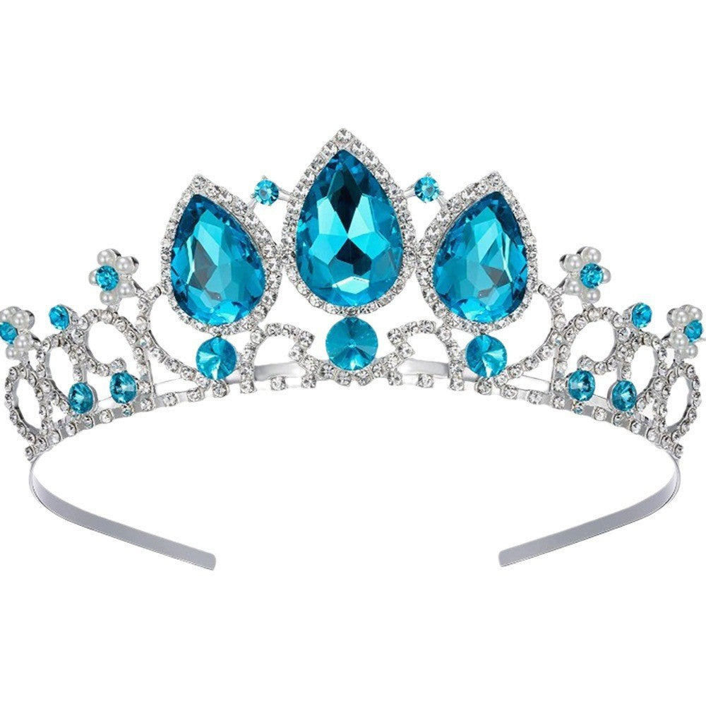 Crown Hair Ornament Water Drop Decoration Crown Girl Rhinestone Hairpin