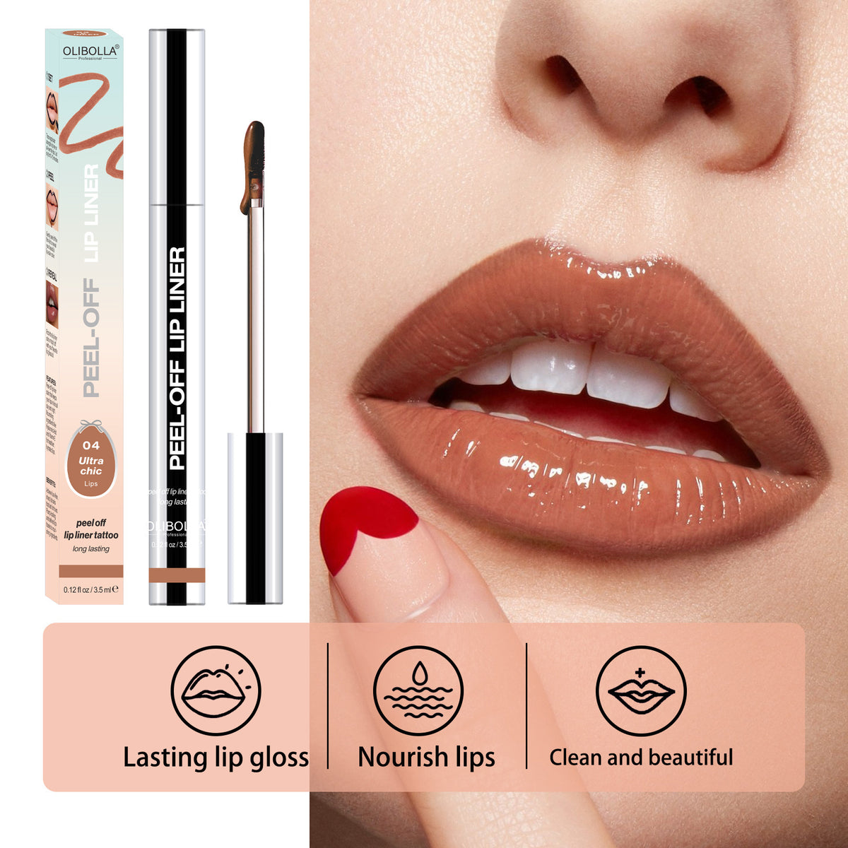 Tear-off Lip Liner Dyeing Stripping No Falling No Makeup Lip Pen Lipstick Show Lip Color.