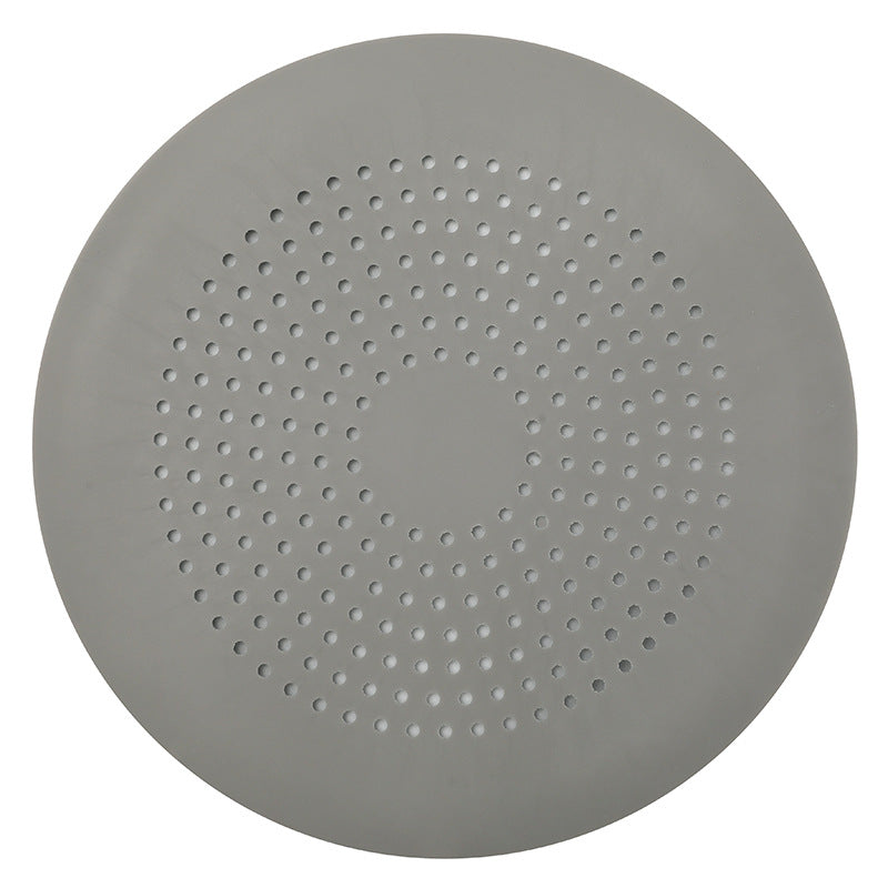 Sink Silicone Floor Drain Cover Bathroom Drain Hair Filter Flat Round Gray