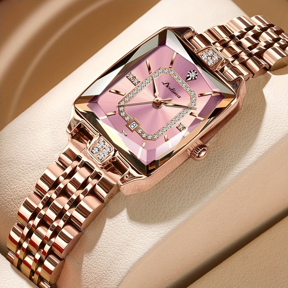 Women's Waterproof High-end Fashion All-match Watch Pink