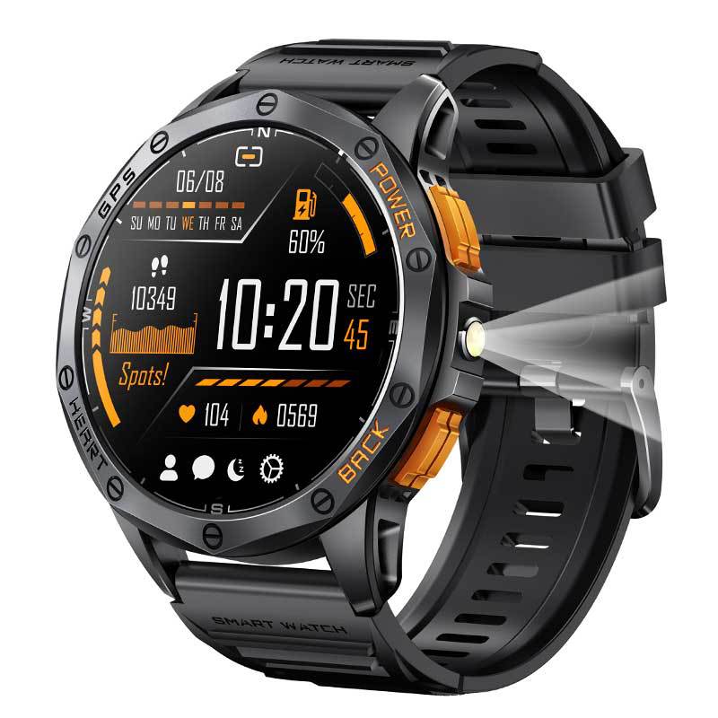 K67 Bluetooth Calling Compass AMOLED Smart Watch Black