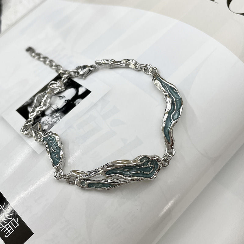 Design Light Blue Bracelet Female Irregular