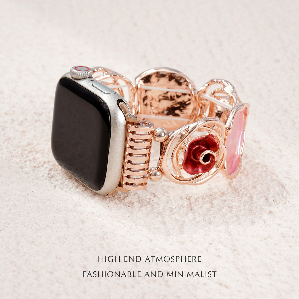 Rose Alloy Chain Watch Band