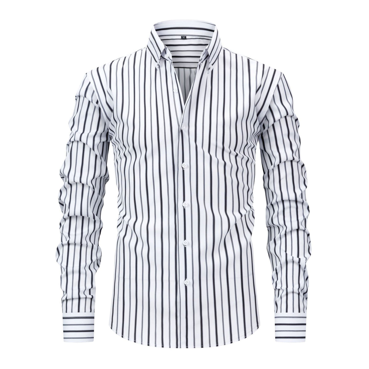Men's Digital Printed Striped Long-sleeved Lapel Shirt YC01