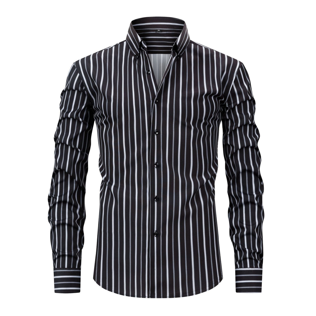 Men's Digital Printed Striped Long-sleeved Lapel Shirt YC06