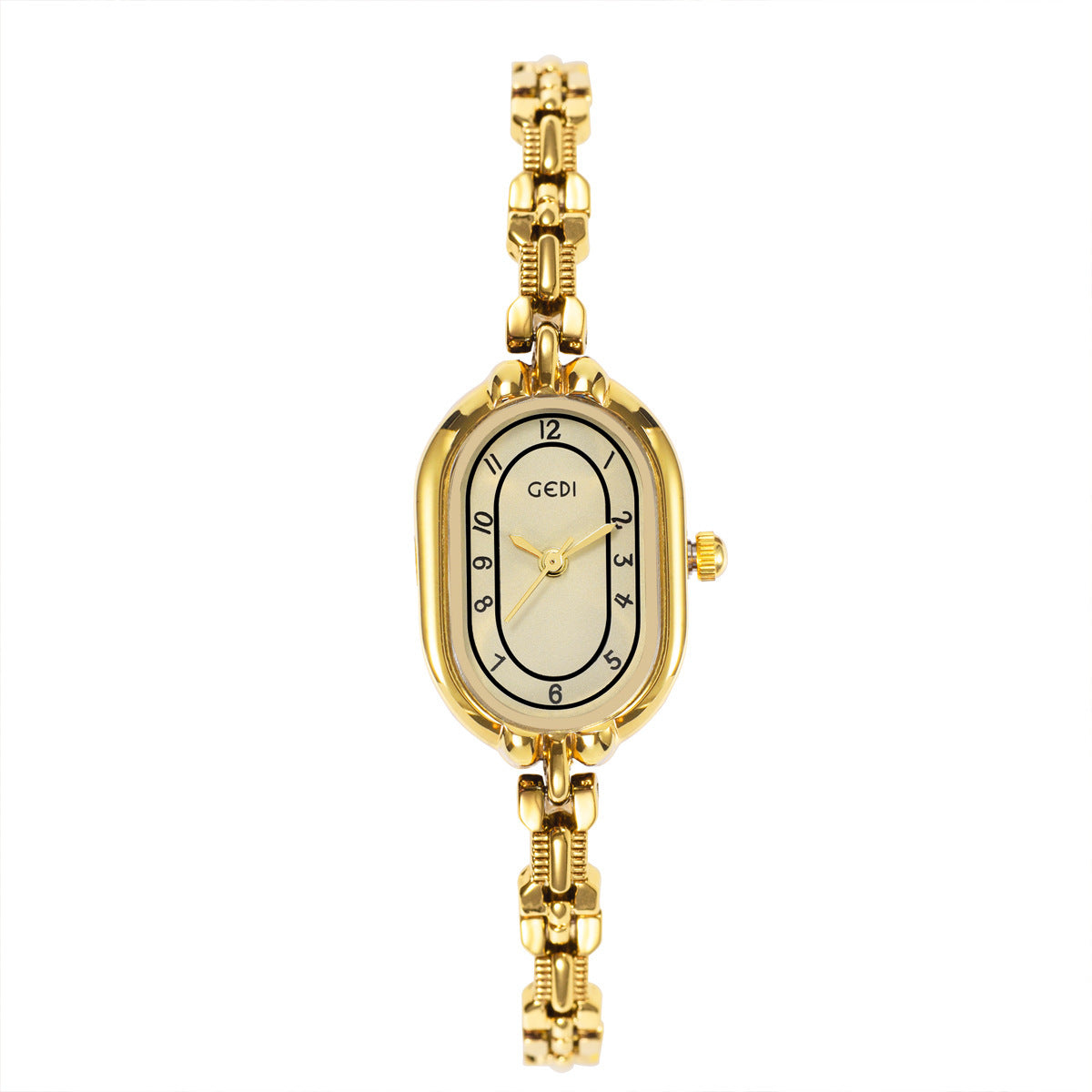 Retro Oval Niche High-grade Fritillary Bracelet Quartz Watch Gold Strap Gold Plate