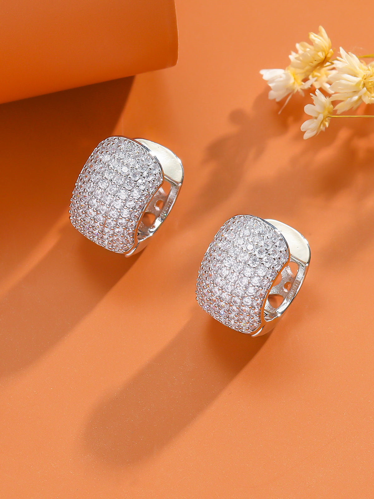 Simple Fashion Ear Clips Gold-plated Color Zircon Earrings 08 Gold White Diamond