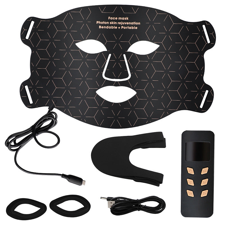 Silicone Mask Photon Mask Instrument Face Color Light Home Skin Tender LED Beauty Mask Home Large Row Light