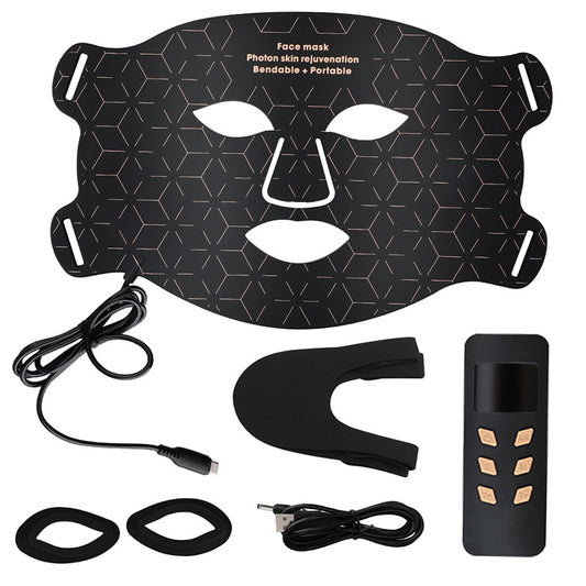 Silicone Mask Photon Mask Instrument Face Color Light Home Skin Tender LED Beauty Mask Home Large Row Light
