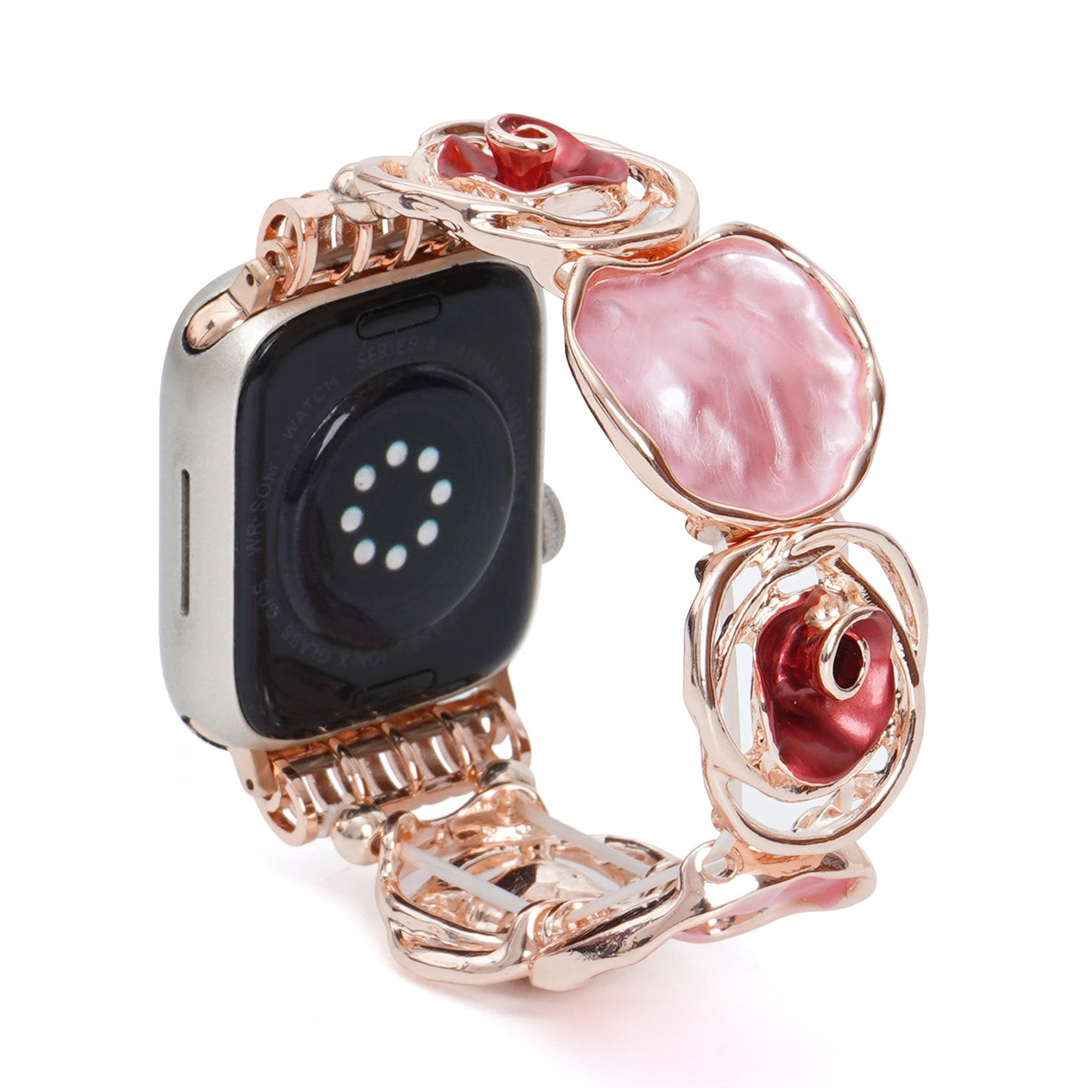 Rose Alloy Chain Watch Band