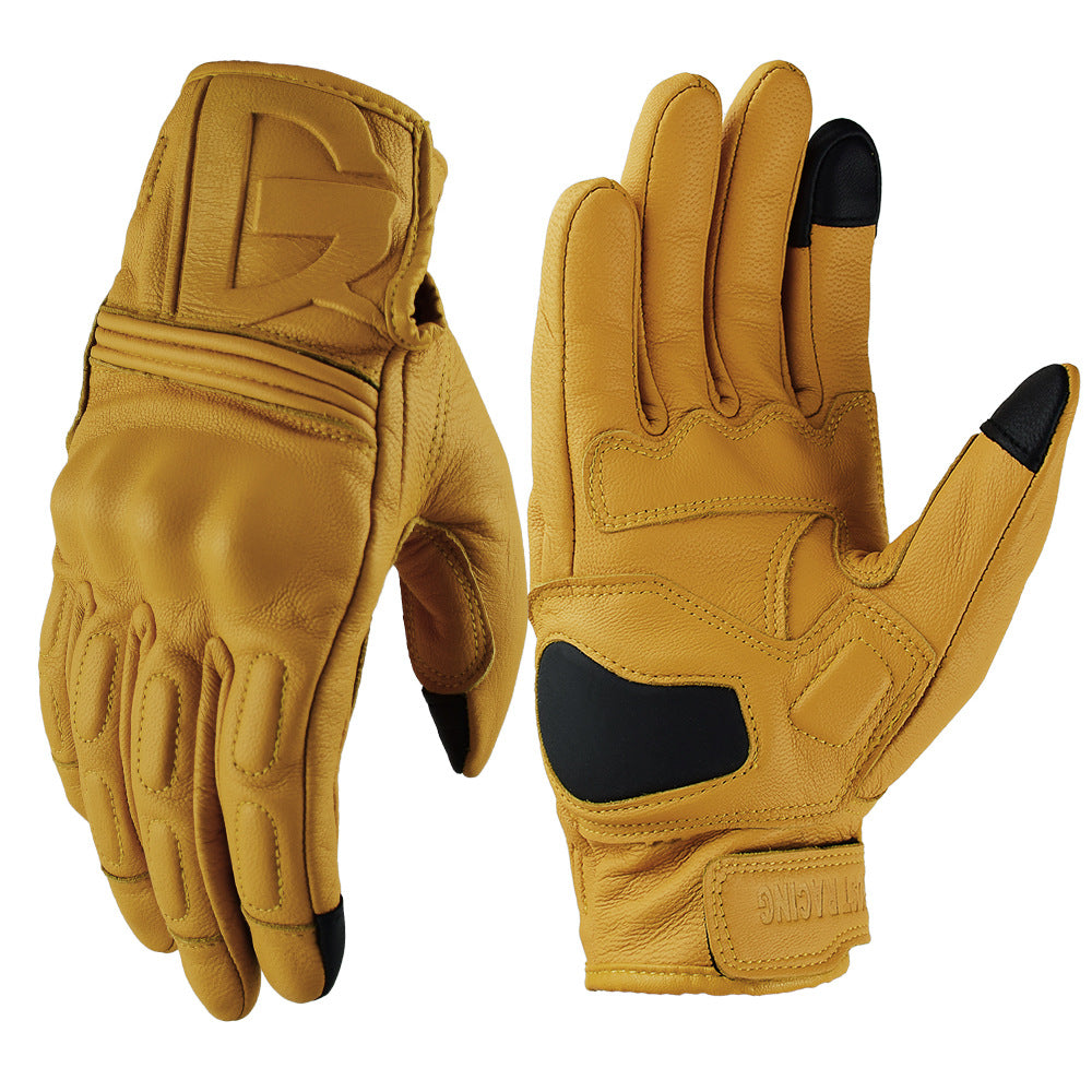 Motorbike Gloves Motorcycle Equipment Warm Breathable Gloves No Hole Yellow