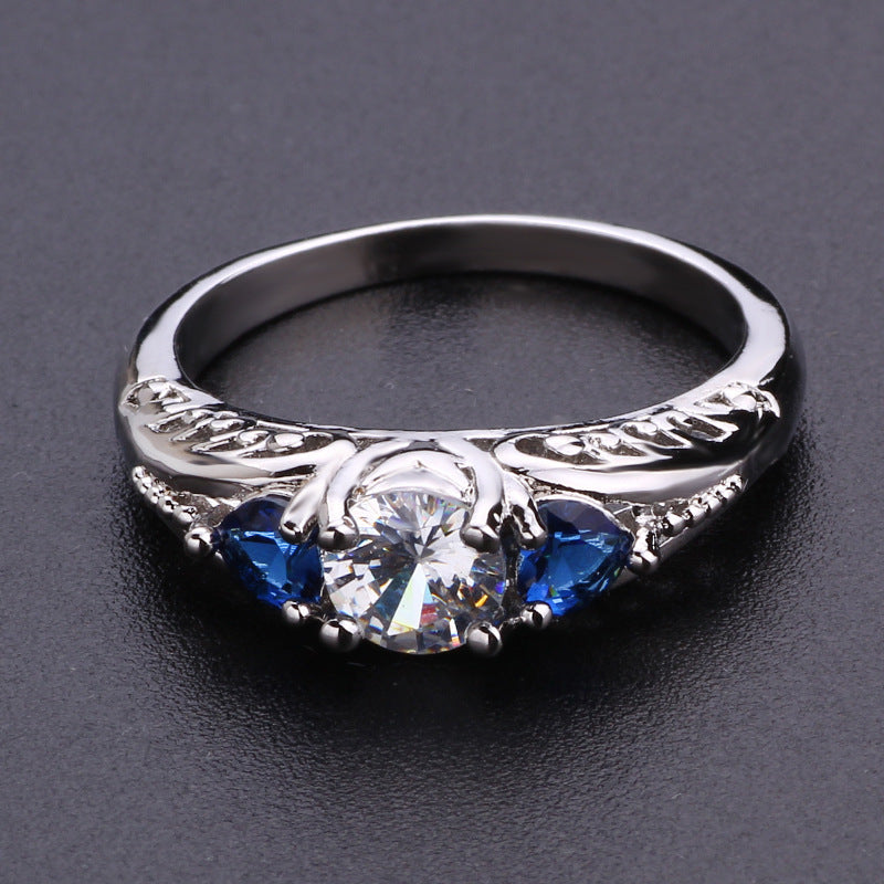 European And American Sapphire Engagement Ring