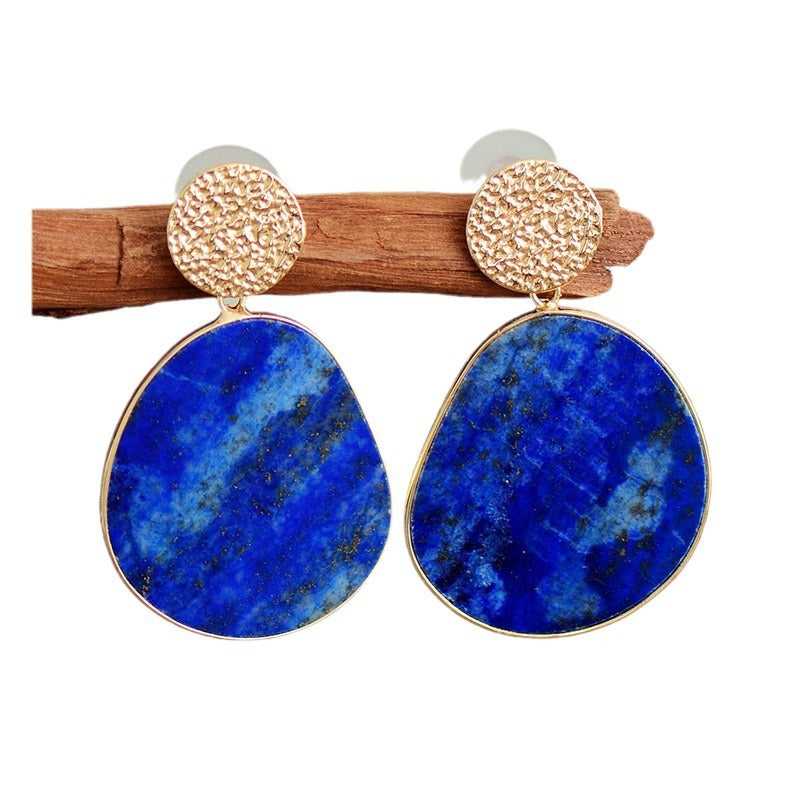High Quality Popular Old Money Style Natural Stone Crystal Eardrops Earrings