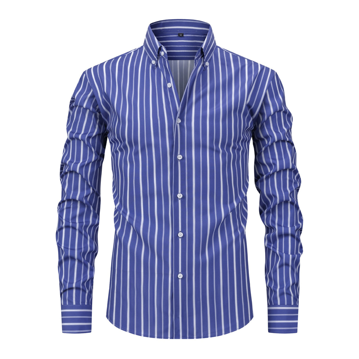 Men's Digital Printed Striped Long-sleeved Lapel Shirt YC02