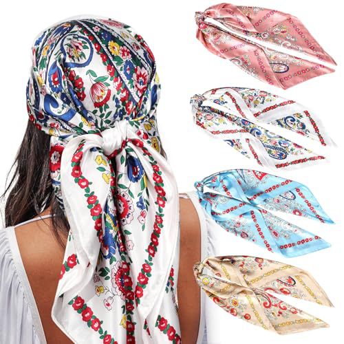Square Printing Real Silk Scarf 006 Style
