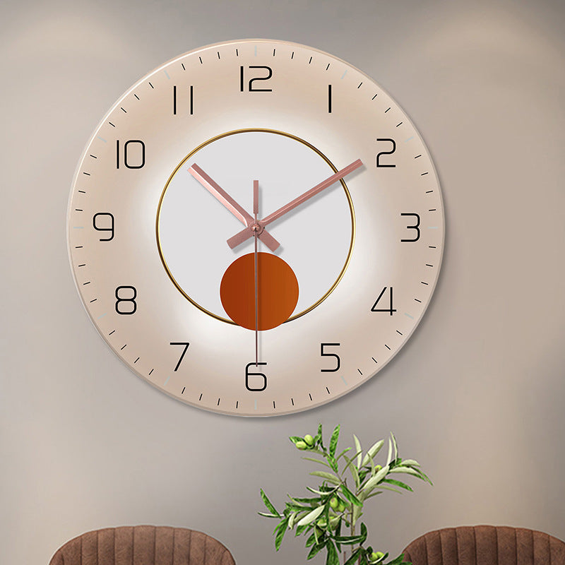Tempered Glass Wall Clock Mute Living Room Clock Wall-mounted Decorative Clock 12 Inches Style 1