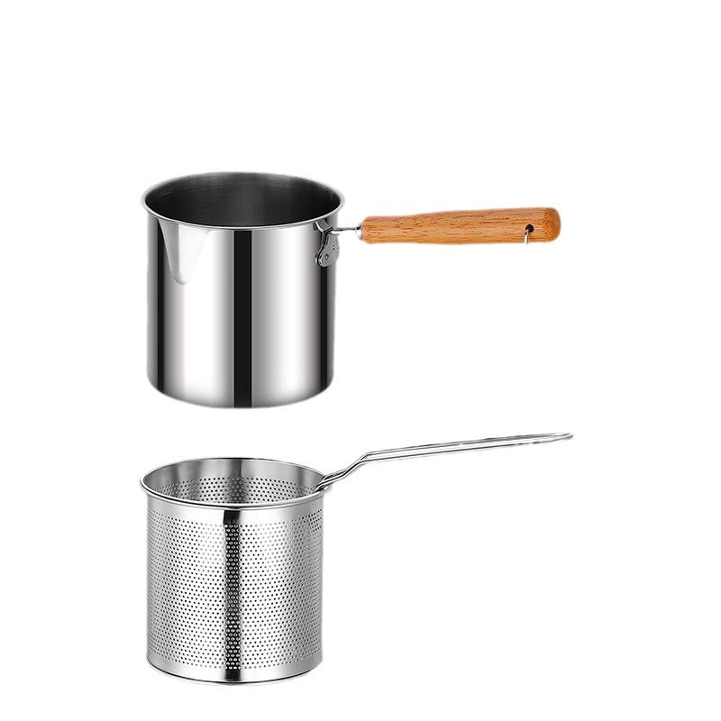 304 Stainless Steel Fryer Household Kitchen Fuel-Saving Mini String Deep Pot Multifunctional Cross-Border Fryer With Filter