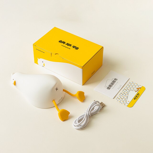 LED Night Light For Kids Duck Cute Animal Silicone Lamps USB-A