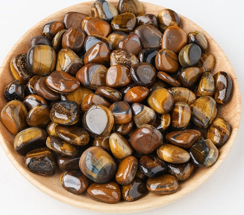 1.5-2CM Natural Crystal Rolling Stone Aquarium Planter Decoration Tigers eye stone