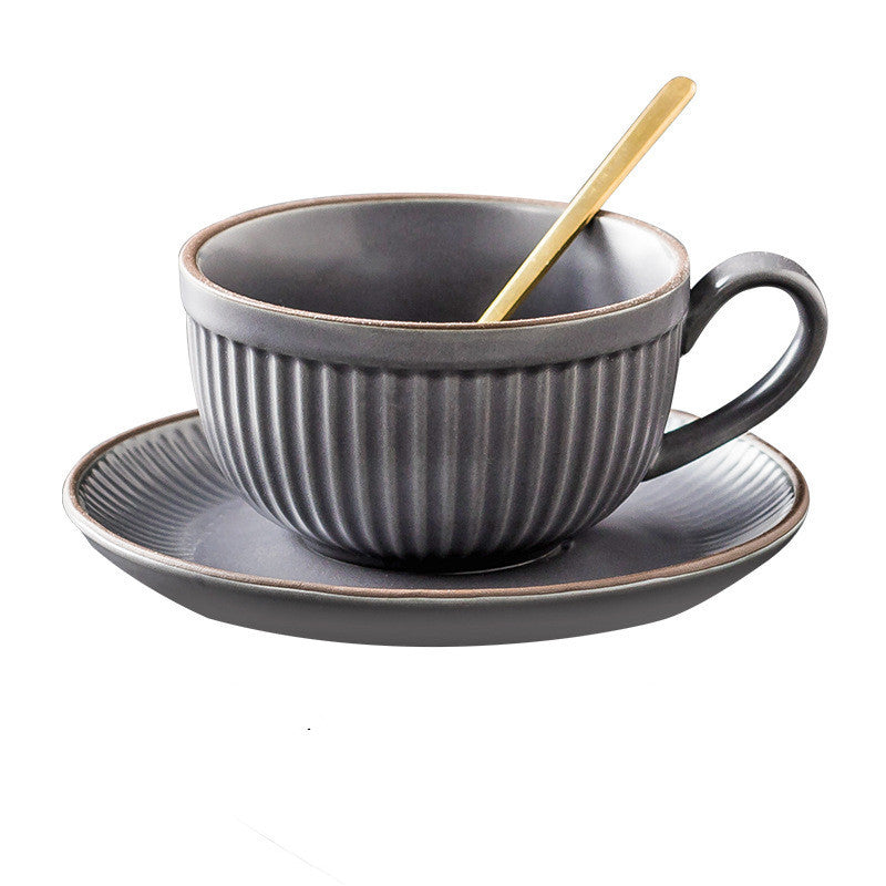 Vintage Ceramic Coffee Cup Set Grey blue 280ml