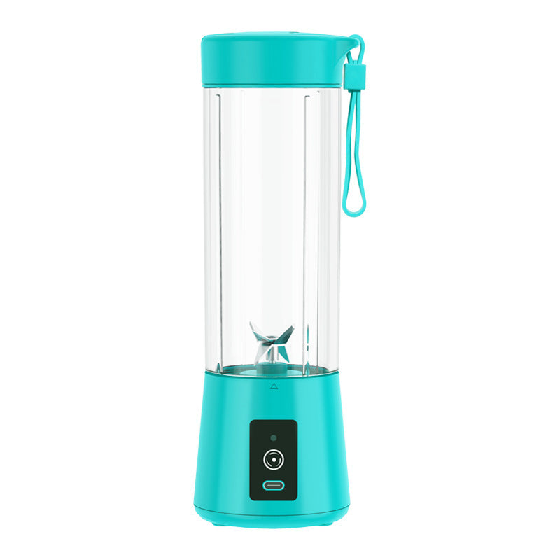 10 Colors Portable Small Electric Juicer Stainless Steel Blade Cup Juicer Fruit Automatic Smoothie Blender Kitchen Tool Menthol blue