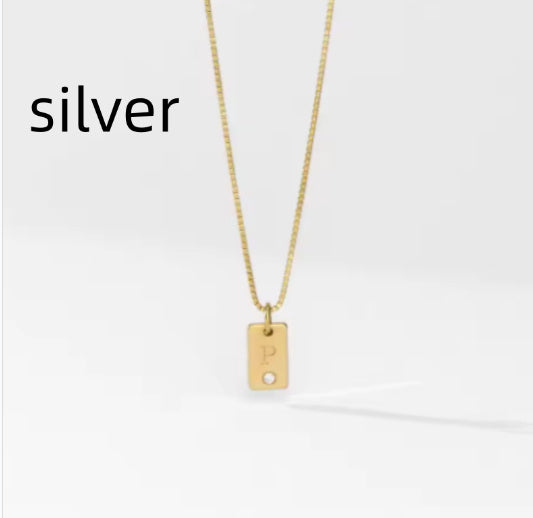 WILLOW TAG INITIAL NECKLACE WITH DIAMOND Personalized Letter Pendant Gold StainlessSteel Jewelry Christmas Day Gift For Mom
