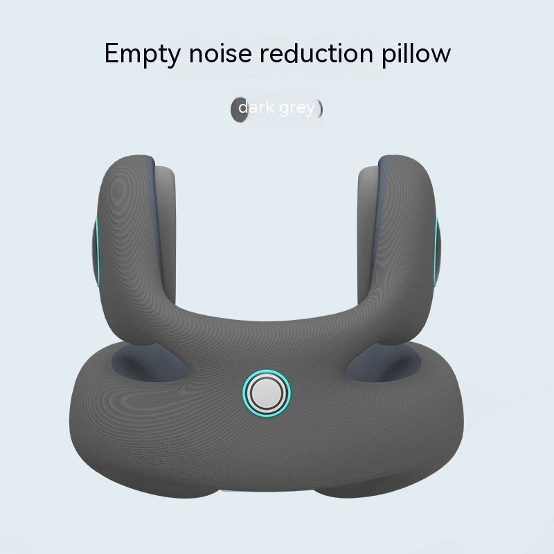 Noise Reduction Pillow U-shaped Pillow Travel Massage Gray