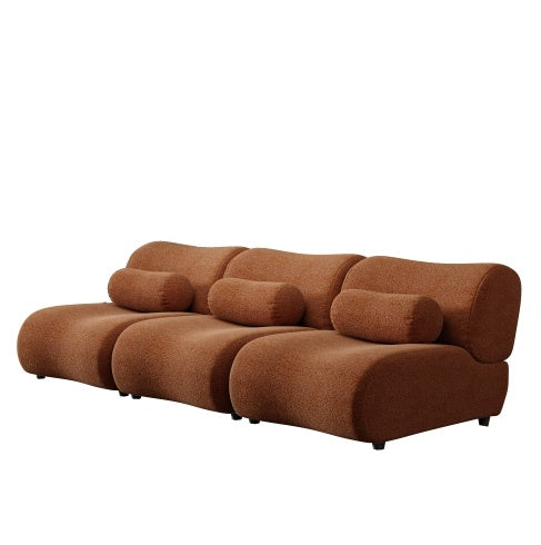 Contemporary Green Modular Sofa With Plush Chenille Upholstery - 3-Seat Sectional With Deep Seating & Soft Backrest - Perfect For Living Room Decor