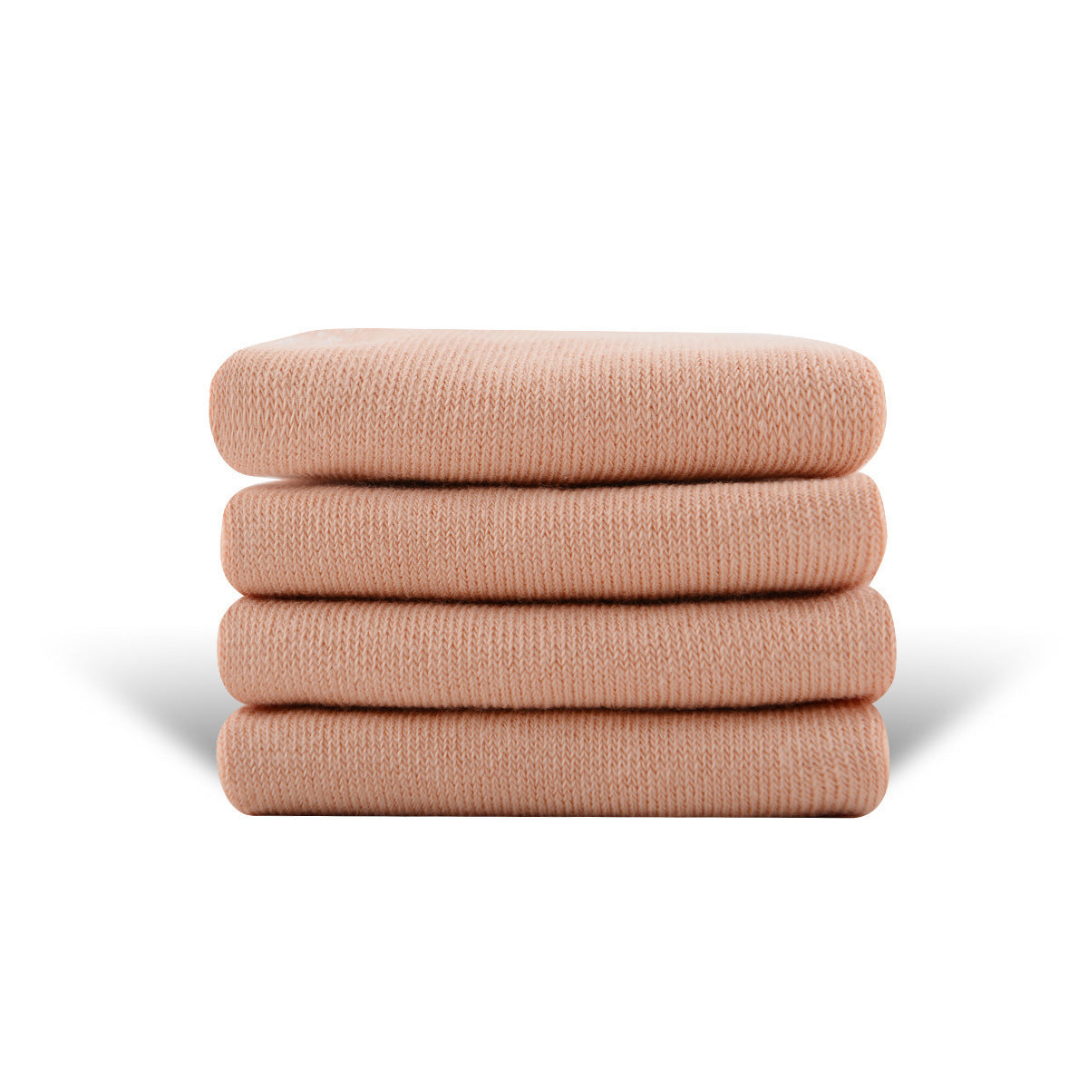 Solid Color High-elastic Mid-calf Boneless Macaron Colored Cotton Socks Bare Pink