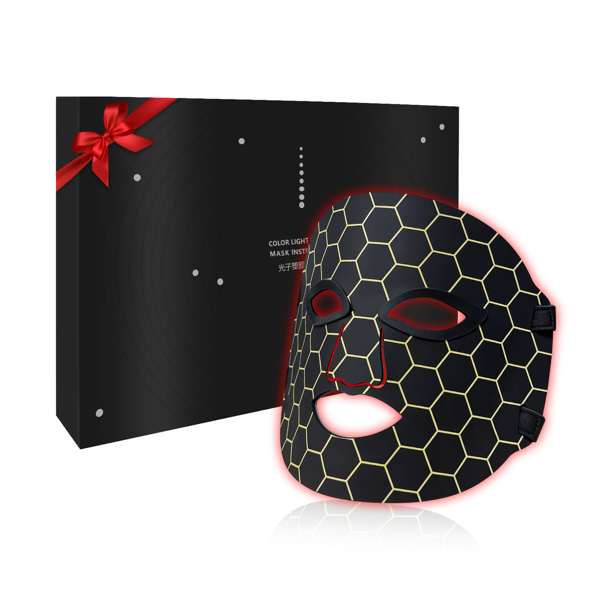 LED seven-color light silicone mask black