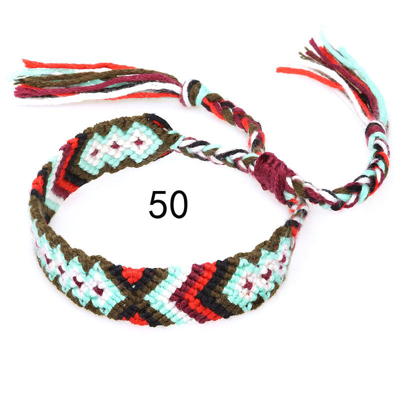 Nepal Ethnic Style Woven Rainbow Bracelet Style 50