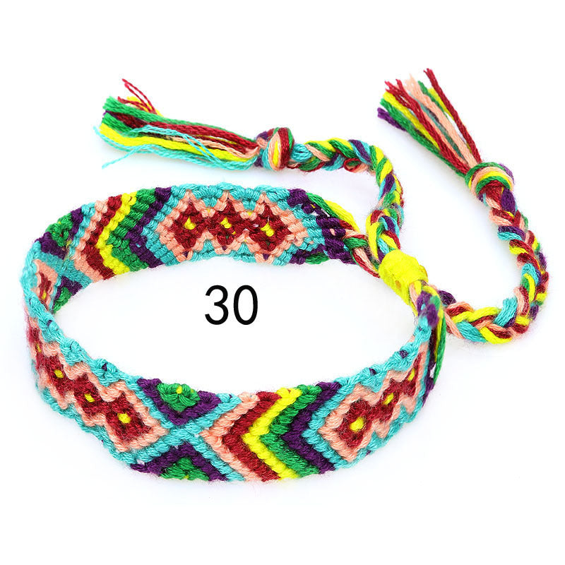 Nepal Ethnic Style Woven Rainbow Bracelet Style 30