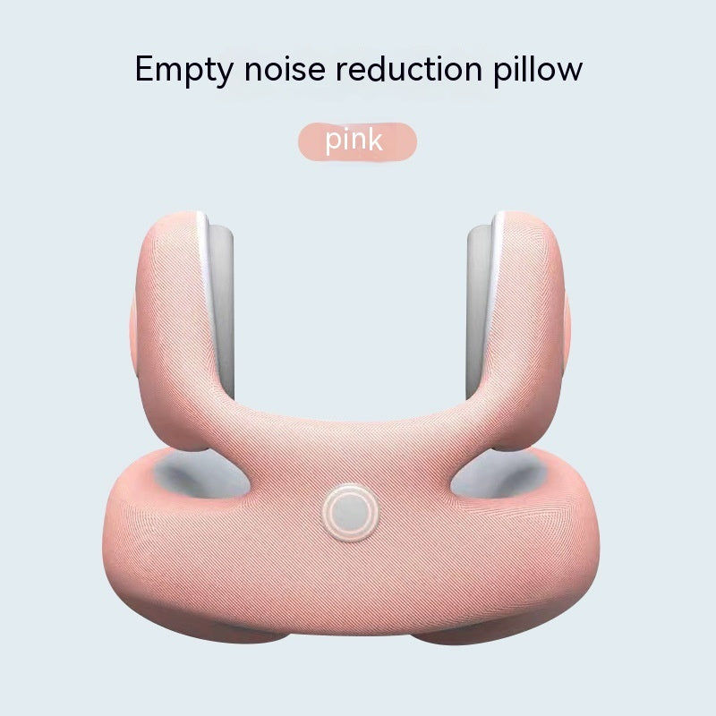 Noise Reduction Pillow U-shaped Pillow Travel Massage Pink