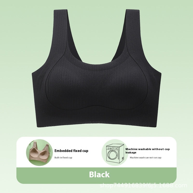 Fixed Cup Seamless Underwear For Women Black