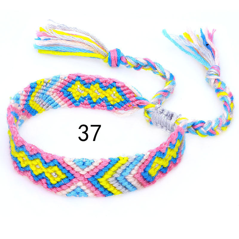 Nepal Ethnic Style Woven Rainbow Bracelet Style 37