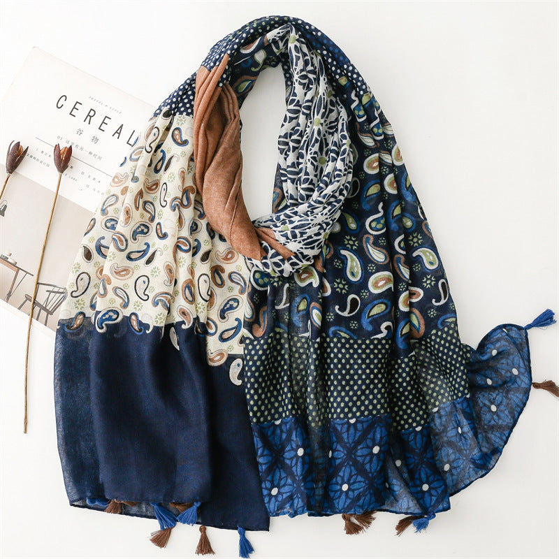 Creative Chinese Style Cotton And Linen Scarf SL2408007 180X88CM