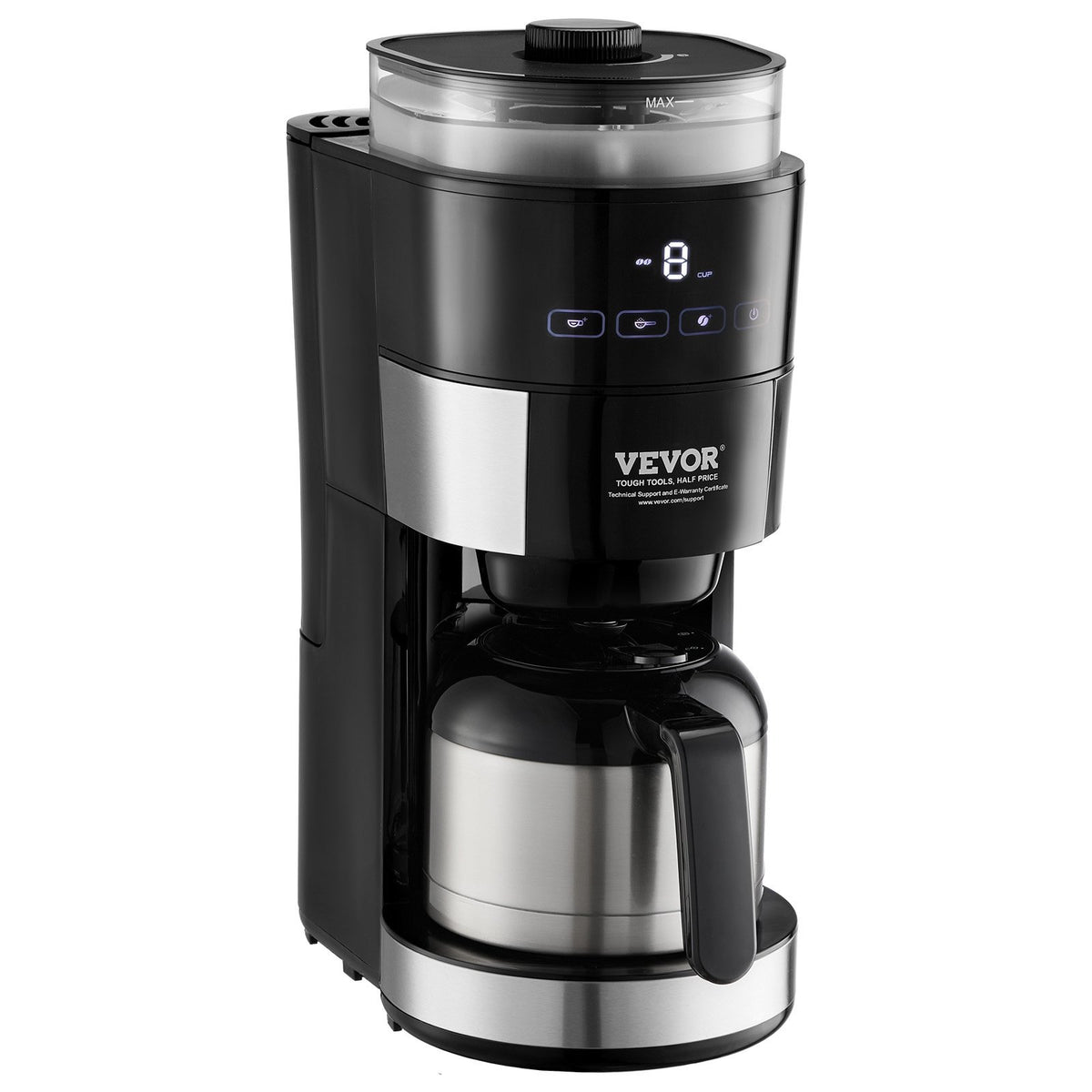 VEVOR 8-Cup Coffee Maker Drip Coffee Machine With 3 Brew Strength Control