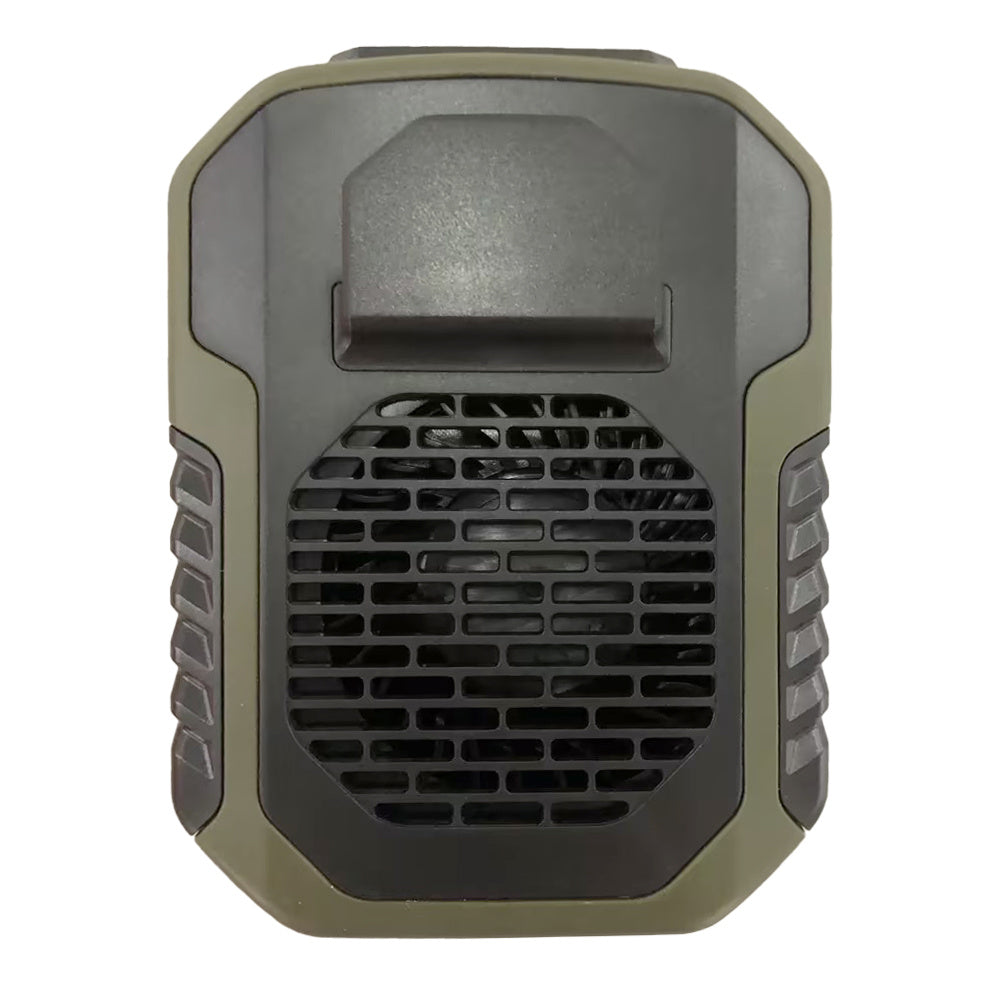 Leaf Less Waist Hanging Fan For Outdoor Sports Large Capacity Battery USB Charging Portable High Wind Hanging Neck Fan Green