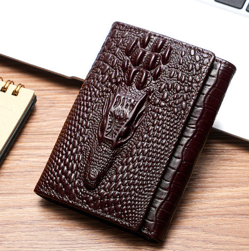 Wallet Short Wallet Men's Driver's License Dark Brown