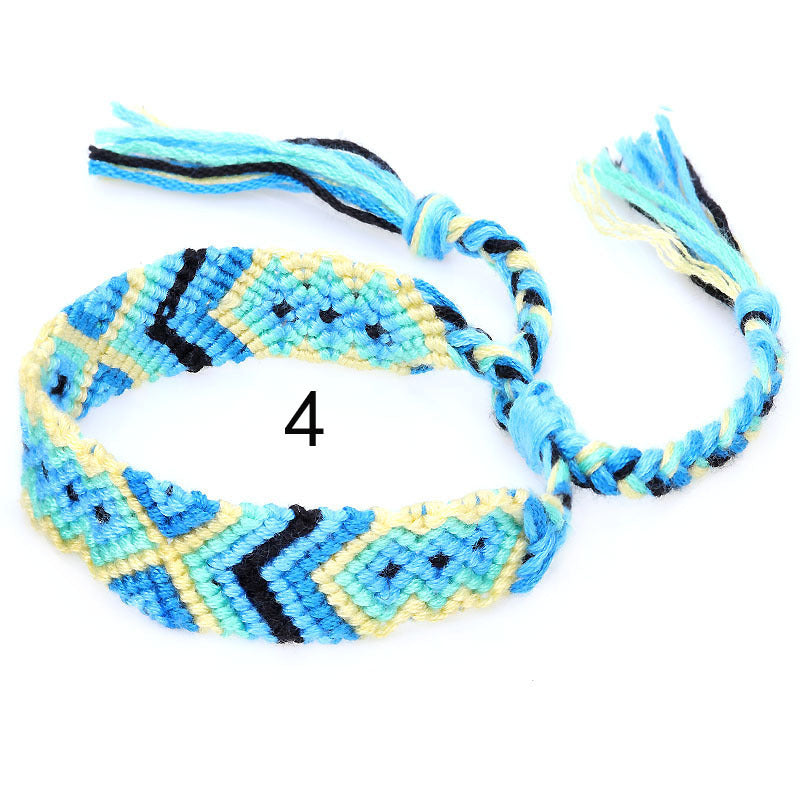 Nepal Ethnic Style Woven Rainbow Bracelet Style 4