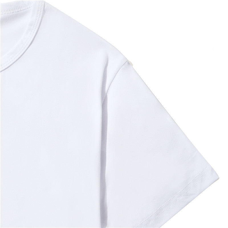 Tape MP3 Printed Short Sleeve Ladies White T-shirt